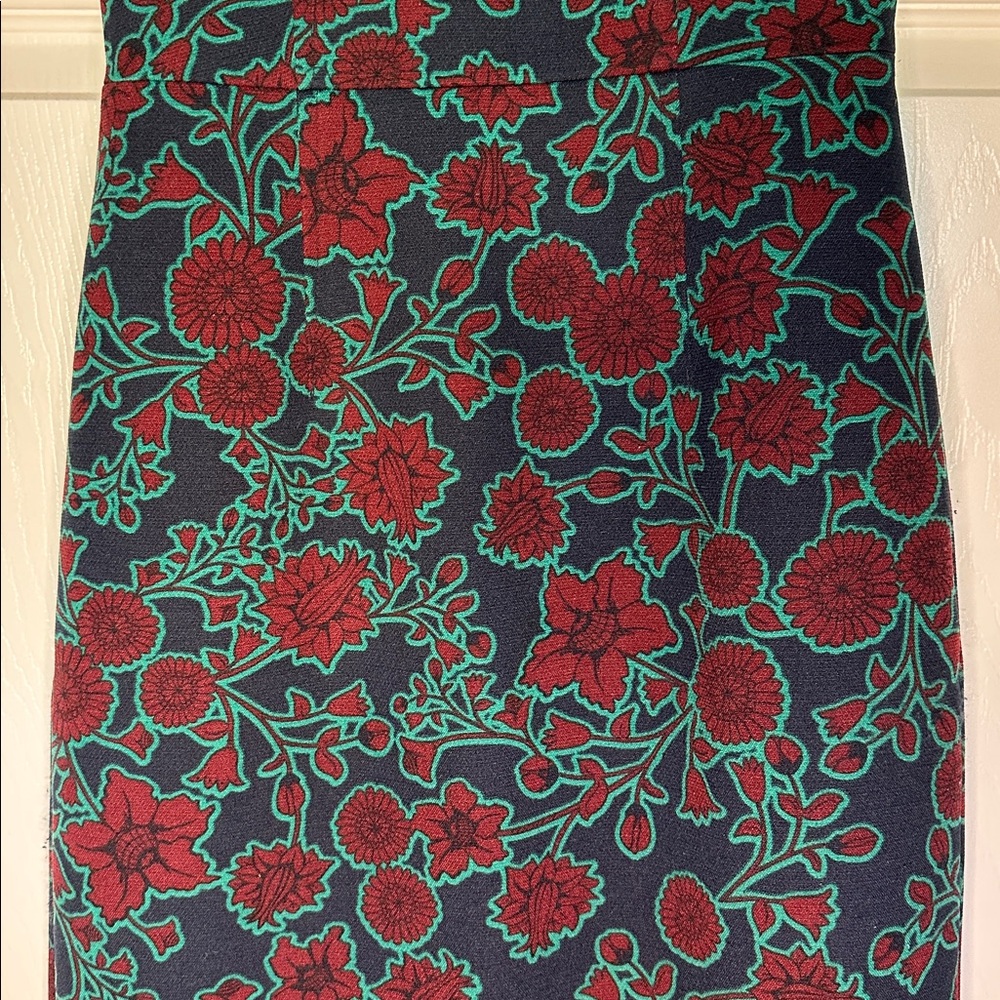 J .Crew Red Floral Short Sleeve Sheath Pencil Knee Length Dress, XS - Picture 3 of 14